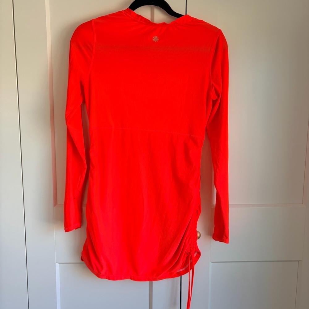 Athleta Neon Orange Long Sleeve Swim Cover Up Top | S - Picture 2 of 4